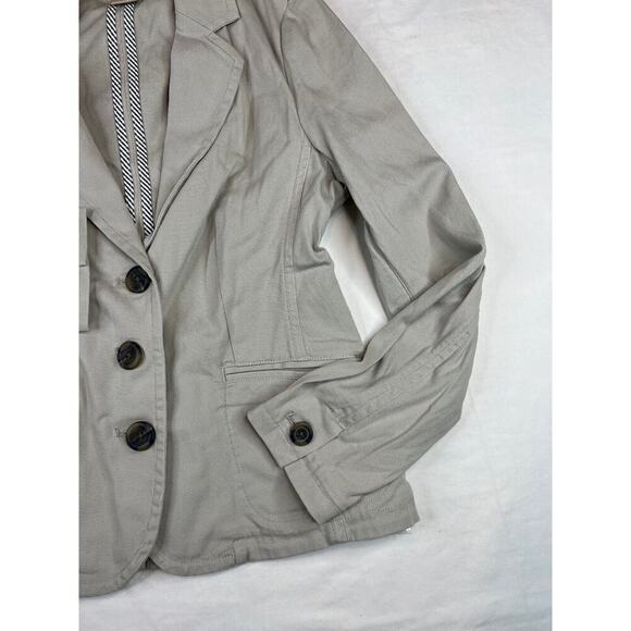 LL Bean Blazer Womens Size 4 Tan Khaki Button Jacket Workwear Dresswear Career - Picture 2 of 10